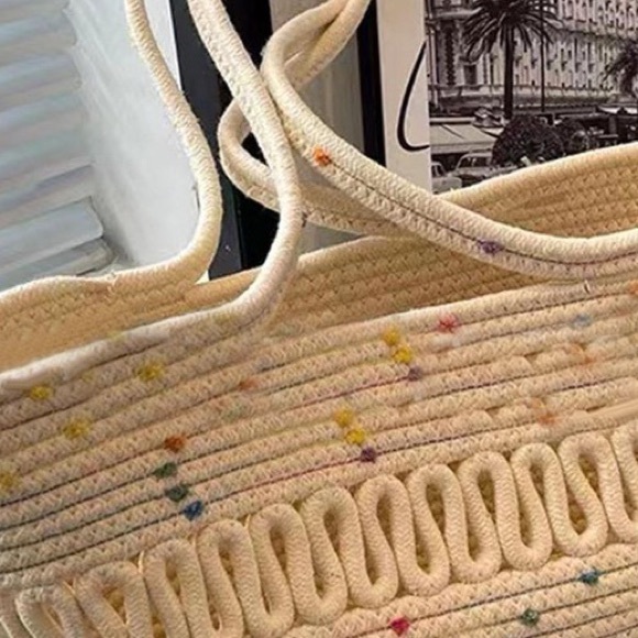 Woven bag summer bag multicolored bag beach vibes cruise - Picture 6 of 6